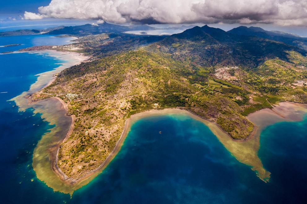 An aerial view of Mayotte's South Island. Photograph by Hemis / Alamy Stock Photo