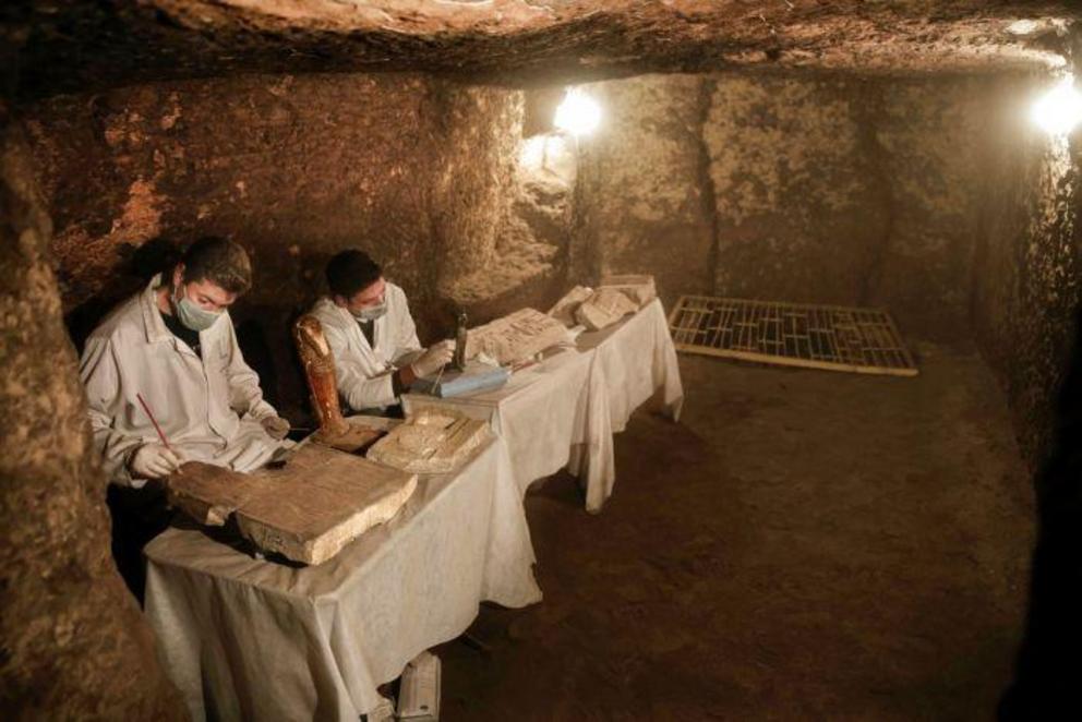 Archaeologists stumbled on the sealed tomb while preparing artefacts for public display.