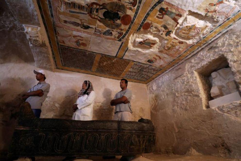 About 300m of rubble was removed over five months to uncover another tomb opened on the same day.
