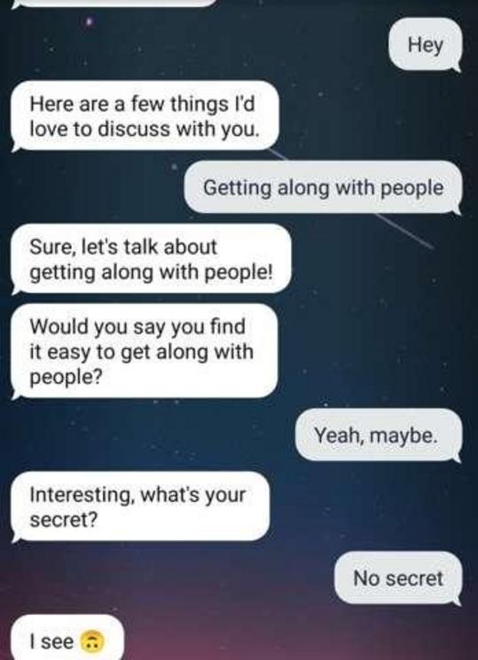 Chat with Replika.