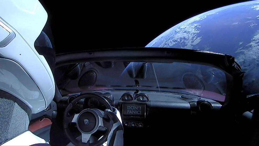 There you go! Starman enjoyed a view most of us can only dream about. SpaceX attached three cameras to beam live views of the Tesla from space. The video feed lasted 4 hours before its batteries ran out.