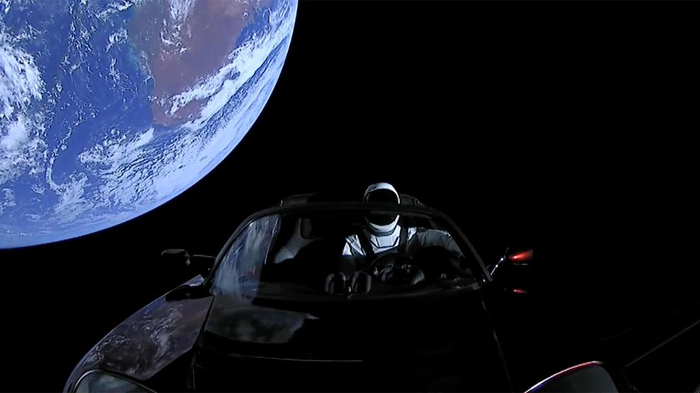 Starman moves farther from home.
