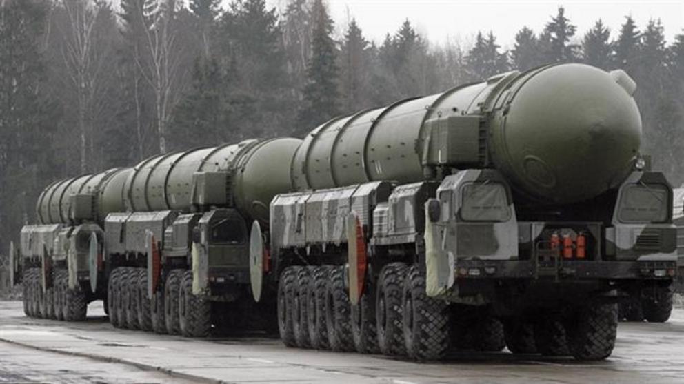 An undated photo of a Russian mobile intercontinental ballistic missile named RS-12M Topol (Photo by AFP)