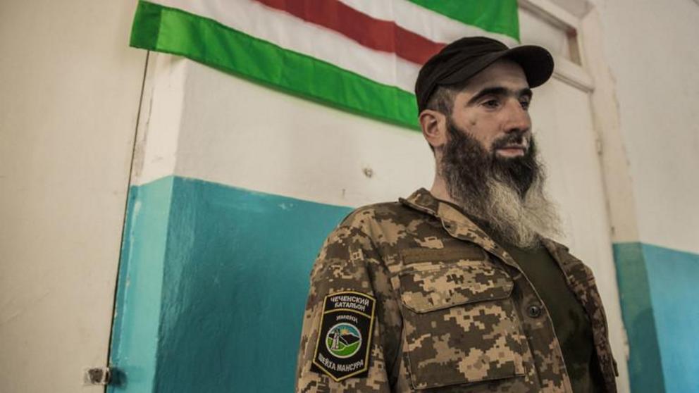 Chechen unit commander of the Sheikh Mansur battalion, Ukraine © Getty Images / Celestino Arce 