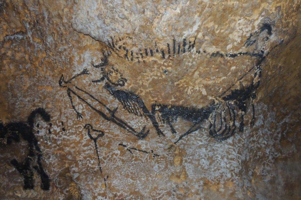 The Lascaux Shaft Scene in a cave in Lascaux, France. Alistair Coombs