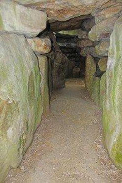 An internal look at West Kennet Long Barrow, a stone burial chamber which once housed many bodies