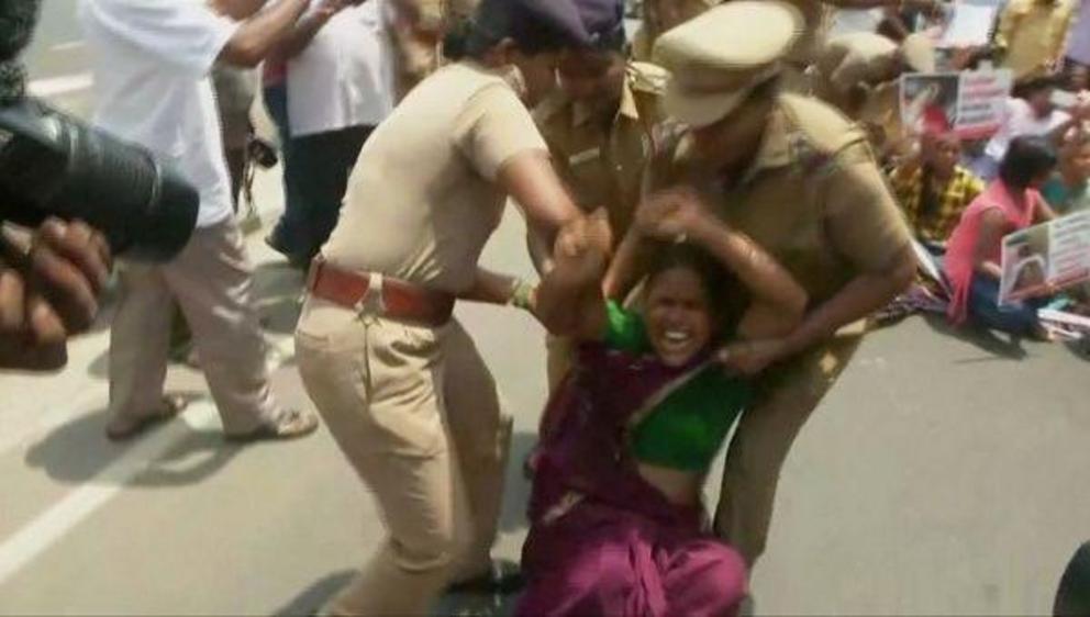 A protest against the construction of a copper smelter by Vedanta Resources in Tamil Nadu, India, May 23, 2018. | Photo: Reuters