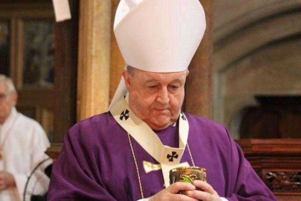 Photo: Archbishop Philip Wilson is the highest ranking priest to have been found guilty of concealing abuse. (Facebook: Lithuanians in South Australia)