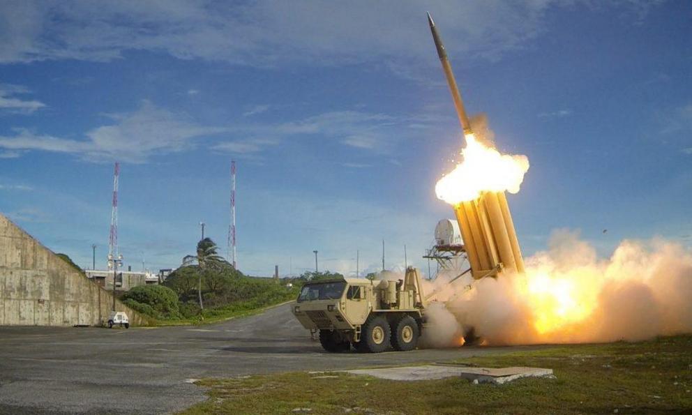 A THAAD missile system intercepts ballistic missiles during a test near the US in Sept 2013. Photo: AFP/ DoD handout / Missile Defense Agency