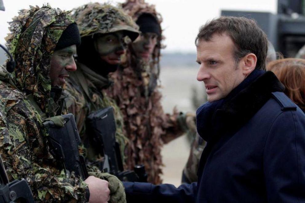 Photo: Emmanuel Macron previously said he wanted every French citizen to have experience of military life (Reuters: Yoan Valat/Pool)