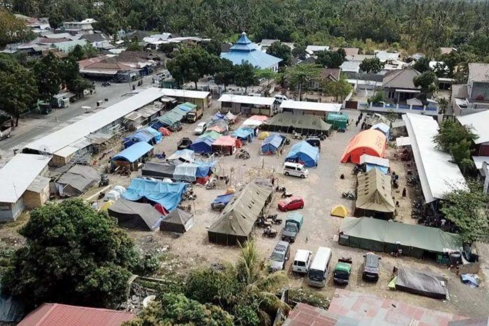 Hundreds of soccer fields, rice paddies and car-parks now serve as tent villages. 