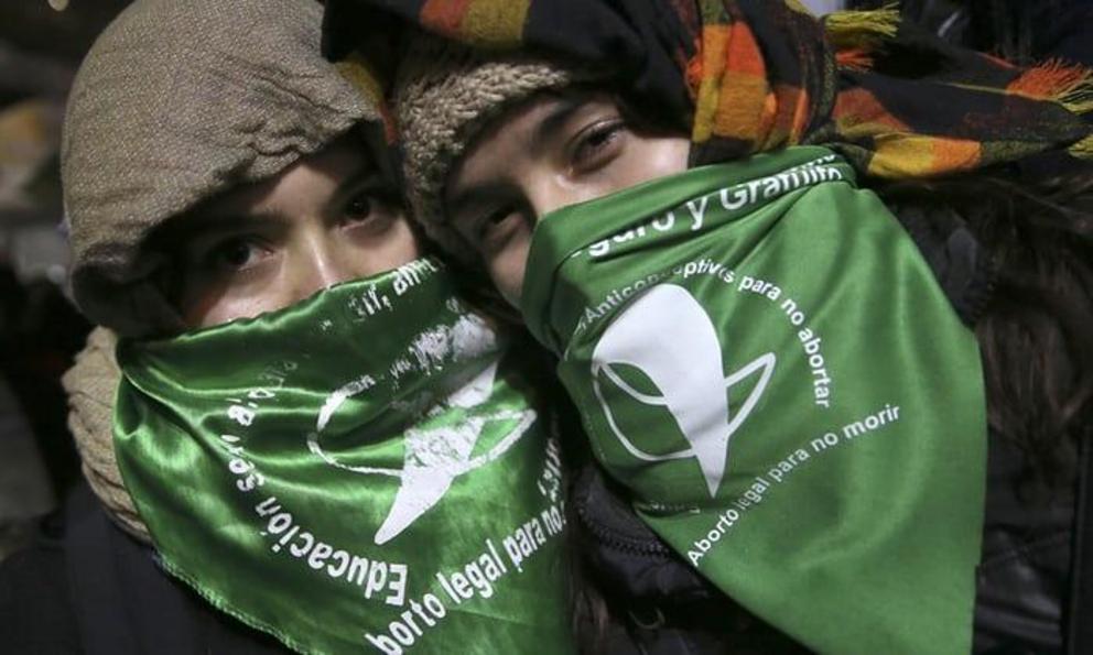 Pro-choice protesters in Buenos Aires. 