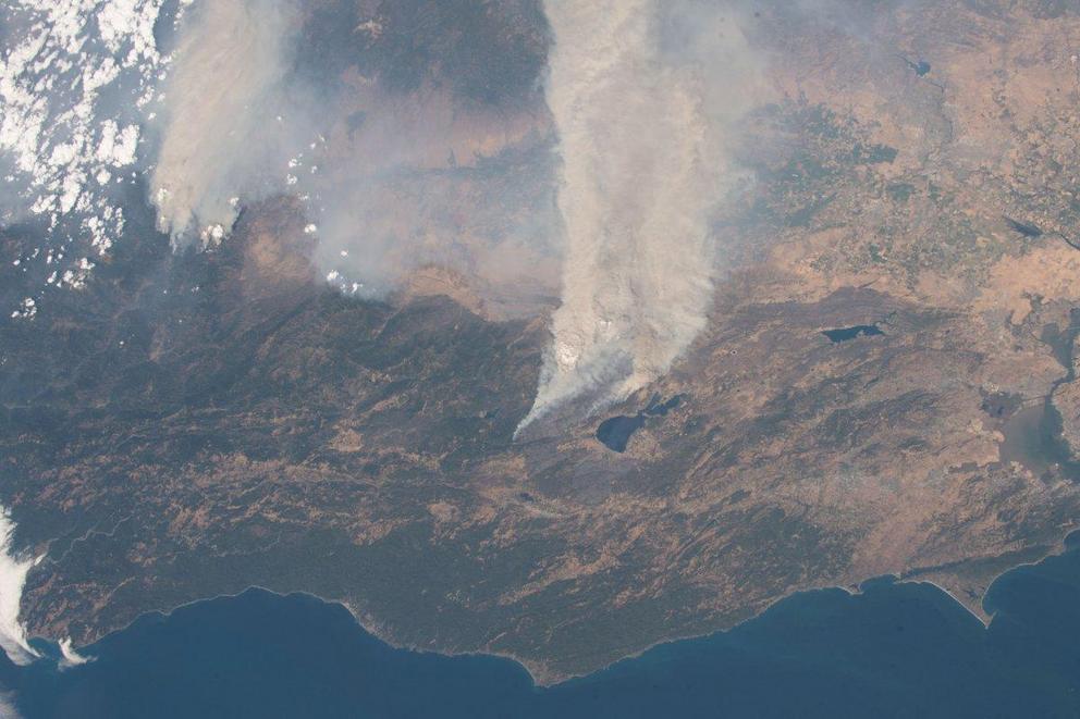 Wildfires north of the San Francisco Bay Area in the Mendocino National Forest.