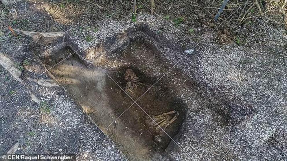 Two human skeletons found on a construction site are believed to be nearly 6,000 years old. It is believed the site would have been an island in a lagoon when the ancient humans were alive