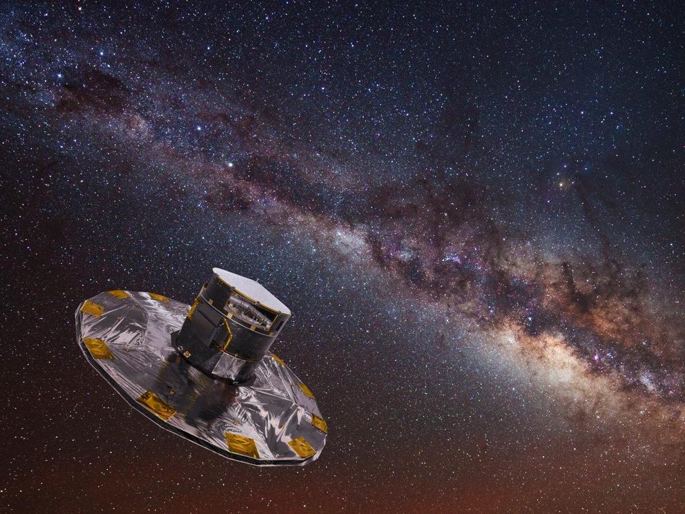 An illustration of the Gaia spacecraft.