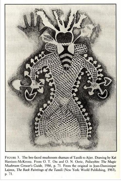 The “Bee-Shaman” from Tassili n’Ajjer, with mushrooms in his hands