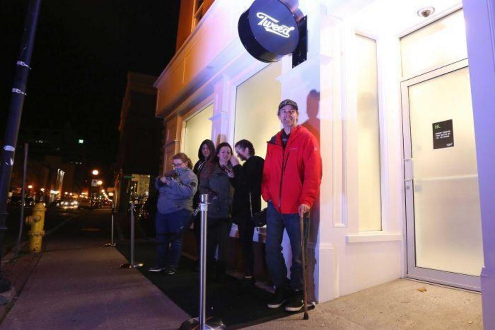 Long lines formed for the midnight openings of some stores.