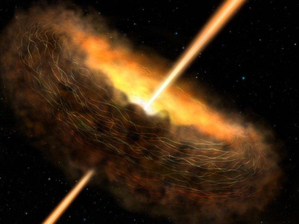 Illustration showing how magnetic fields would corral the torus.