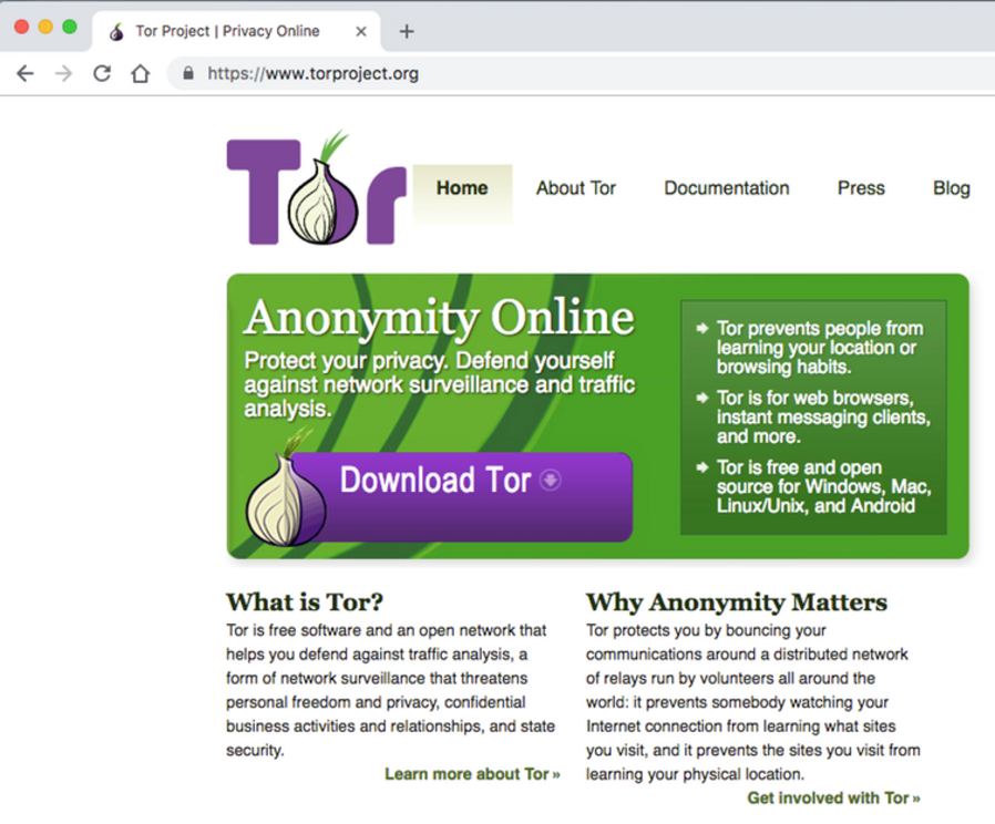  The Tor Project promotes and encourages online anonymity.