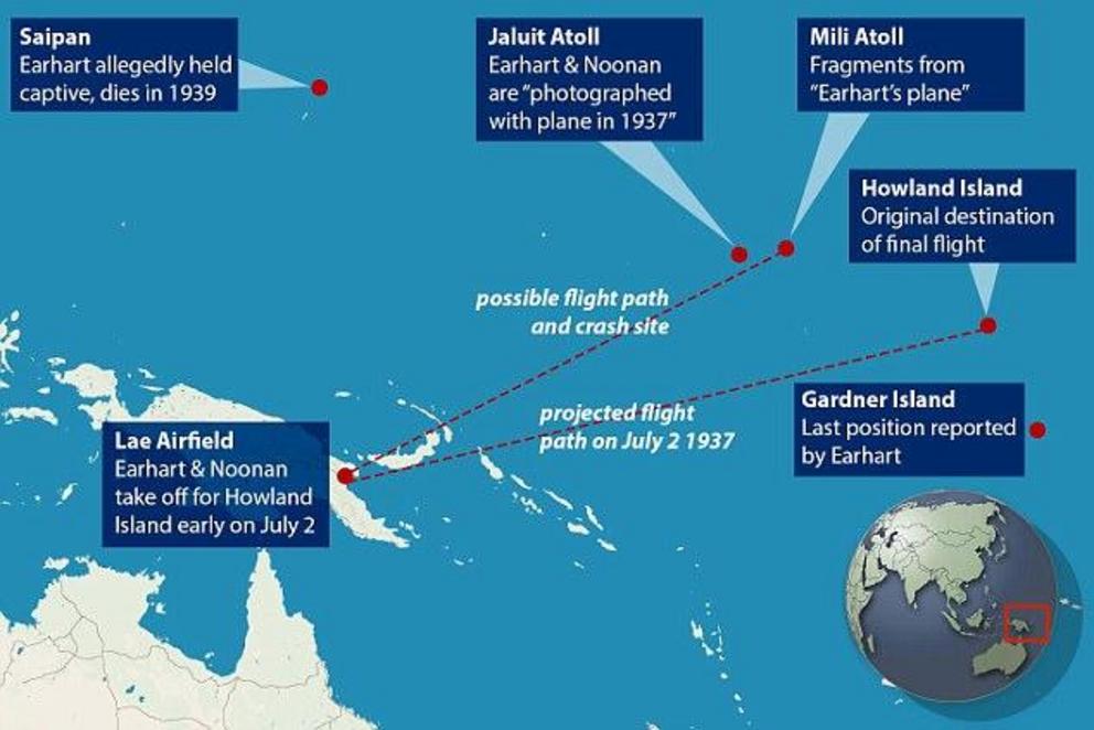 There are several conflicting theories about Earhart's disappearance. The alleged details of Earhart's final flight, and where she is believed to have ended up based on different theories over the years