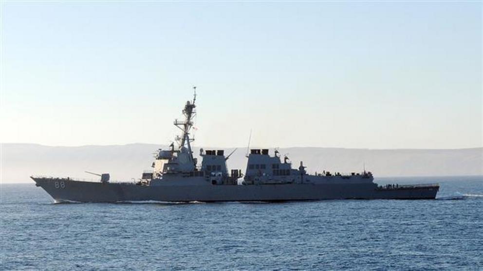 The file photo shows the USS Preble in the Pacific Ocean.