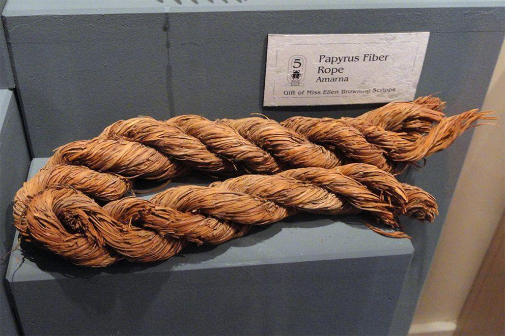 An example of papyrus fiber cordage dating back to ancient Egypt.