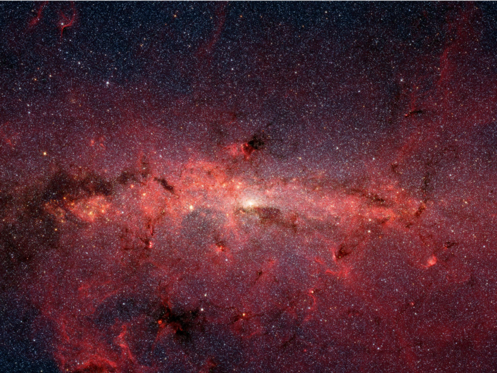 The centre of our Milky Way galaxy, imaged by the Spitzer Space Telescope’s infrared cameras, October 9, 2019.