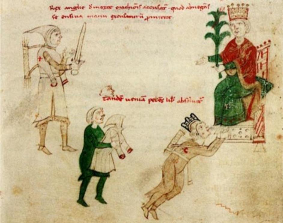 Richard the Lionheart being pardoned by Henry VI.
