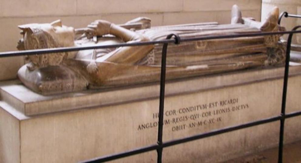 Tomb containing the heart of Richard the Lionheart at Rouen Cathedral.