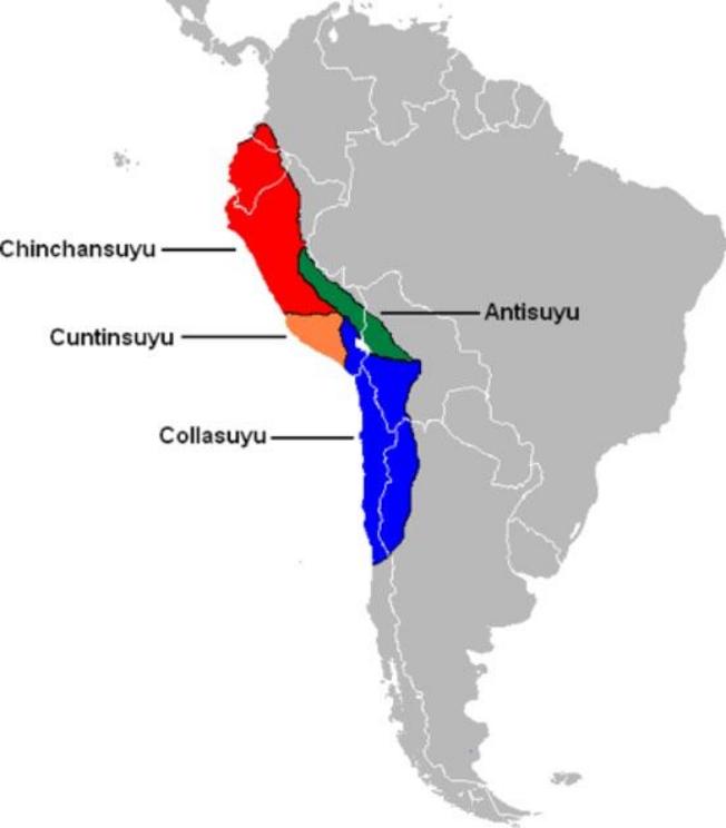 The four regions of the Inca Empire.