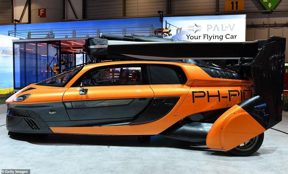 It is made of carbon fiber, titanium, and aluminium and weighs 1,500 pounds, and requires a 540 feet runway for take-off and just 100 feet for landing. The craft is fitted with a similar handling system to that of a motorbike (Pictured is the vehicle at t