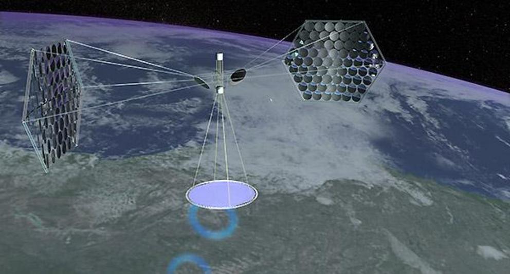 This digital rendition provided by Mafic Studios, Inc. shows a possible design proposal for Spaced Based Solar Power. Pic: AP. China mulls building new solar power station… in space Tech Wire Asia  By Tech Wire Asia | 3 April, 2015  This digital rendition