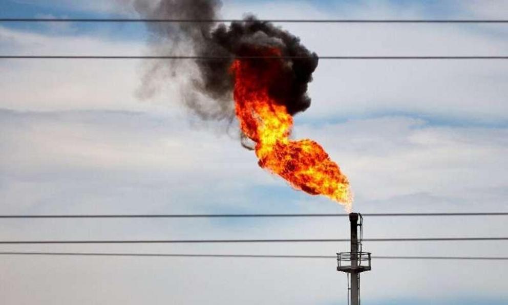 A gas flare in the Vaca Muerta field which covers a huge sweep of western Patagonian wilderness and sits on the world's second largest reserve of shale gas, and its fourth largest oil reserves