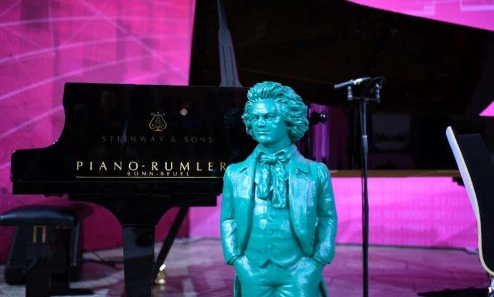 A statue of Beethoven—Germany's most famous musical figure—by German artist Ottmar Hoerl