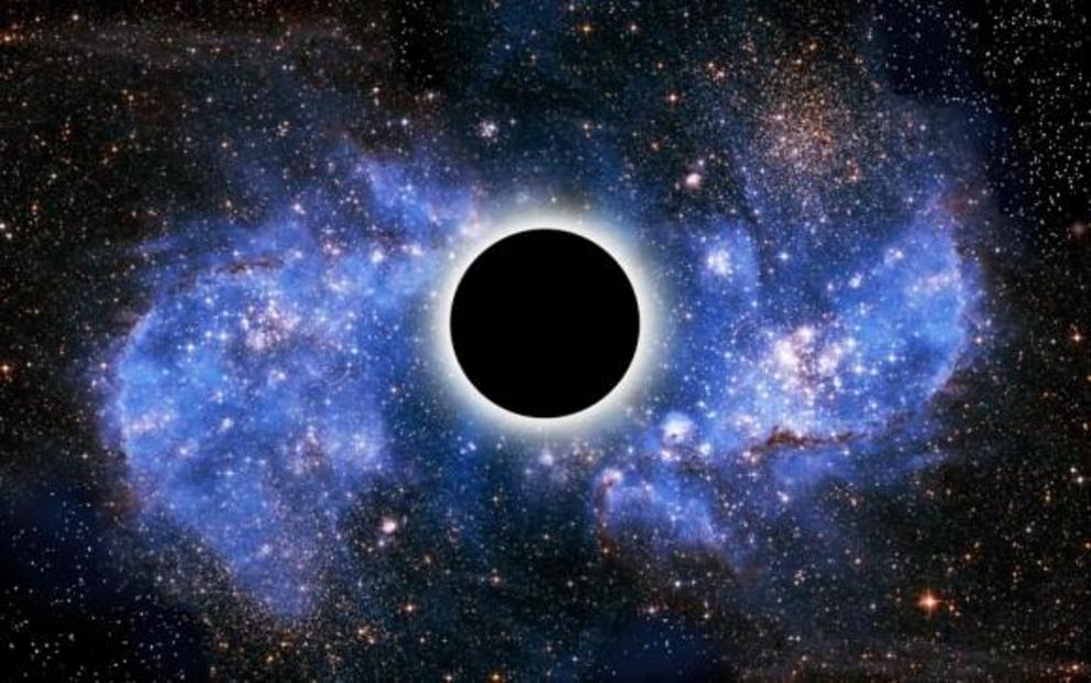 Artist’s conception of the event horizon of a black hole.