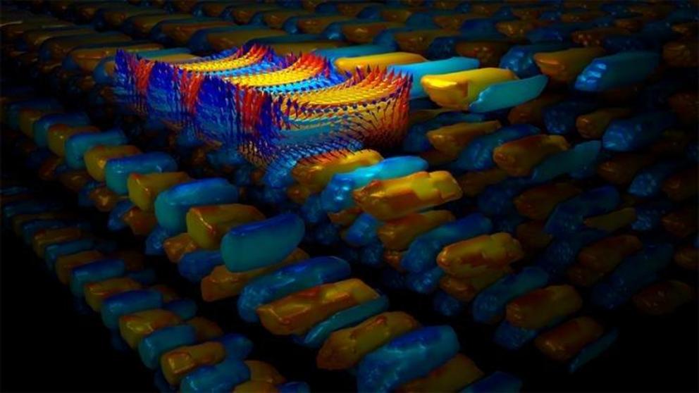 A 3D image of a supercrystal from phase-field simulations using the software ?-PRO.  Credit: L-Q Chen Group, Penn State