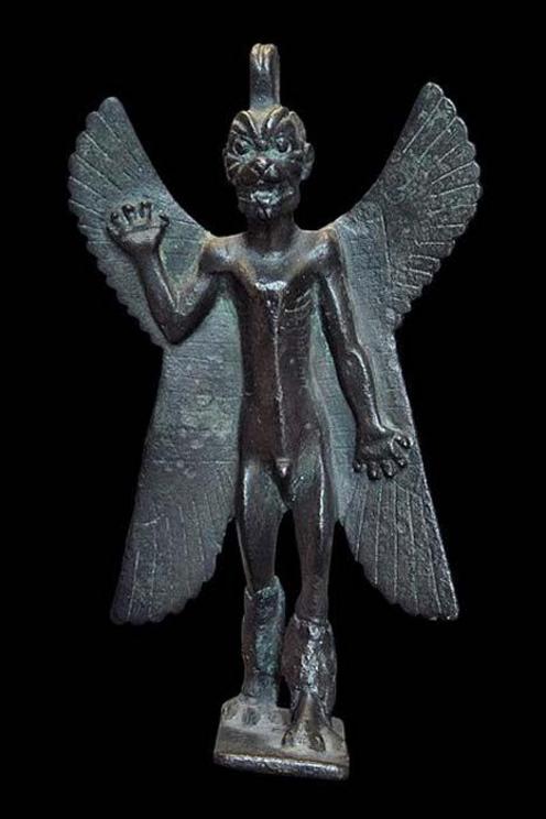 Demon Pazuzu statuette, first millennium BC, Mesopotamia/Assyria. Louvre Museum.