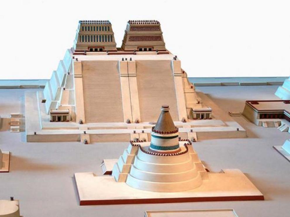 Reconstruction of the Templo Mayor of Tenochtitlan where experts may have found an Aztec Royal Burial.