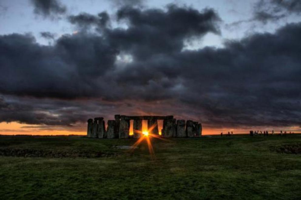 Stonehenge on the spring equinox.