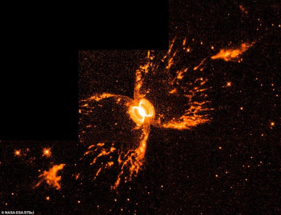 Pictured is an image of the Southern Crab Nebula, taken by a Wide Field and Planetary Camera. Scientists didn't fully understand the intricate and distinctive structure of it until 1998, when Hubble shot its first images of the star system