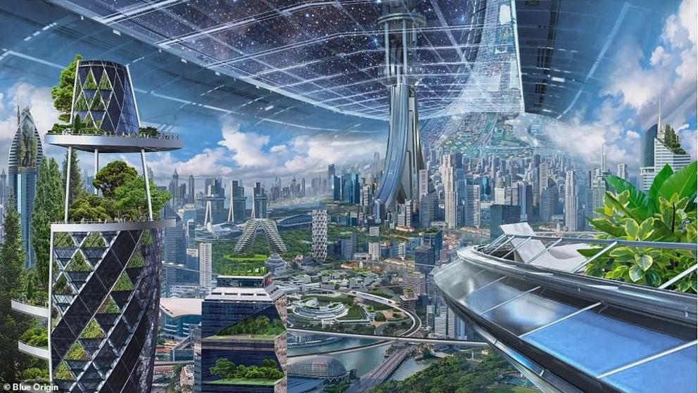 The habitats, reminiscent of the film Interstellar, could be built close enough to Earth to allow people to travel back and forth, and house ‘a million people or more each.’ And, according to Bezos, they’d have the ‘ideal climate’ at all times, ‘like Maui