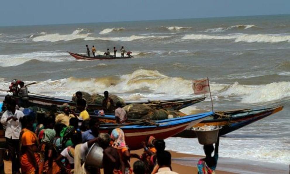 Fishermen at Konark in Odisha this week.