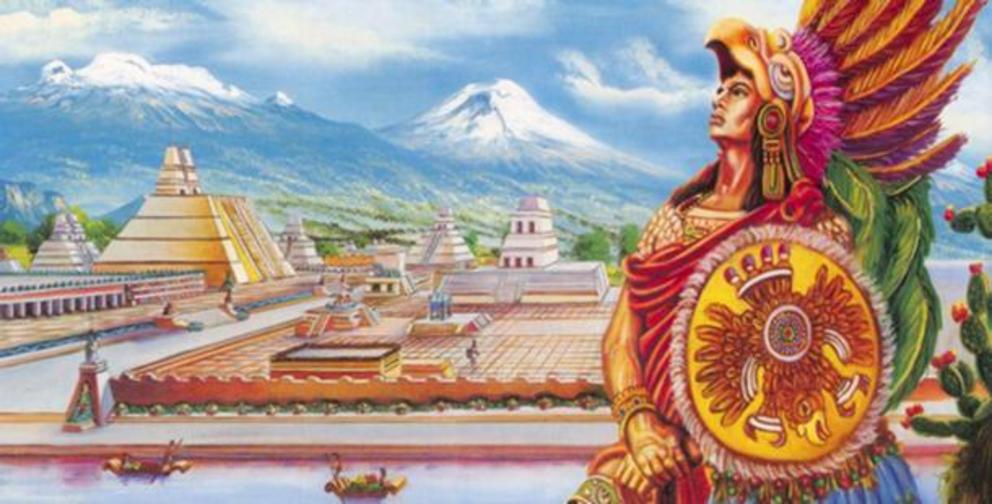 Representation of Cuauhtémoc, the last tlatoani (leader of the Aztecs).