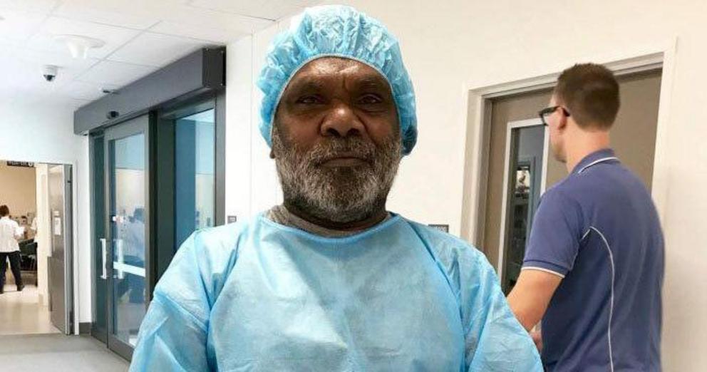 Healer Cyril Mckenzie working at the Royal Adelaide Hospital in Australia.