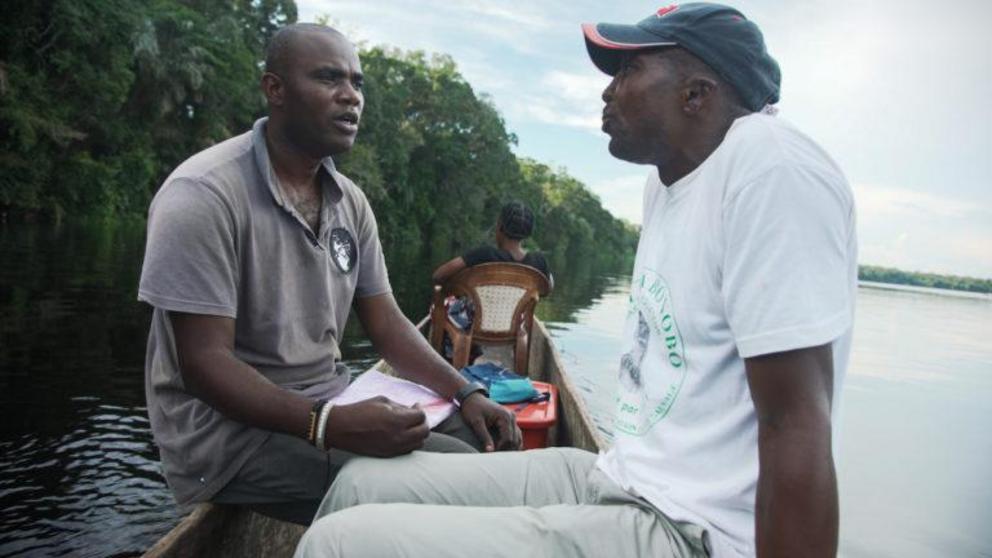 Ibrahim Walelo (left) and Victor Likofata recall the early stages of ABC’s unprecedented first reintroduction in 2009.