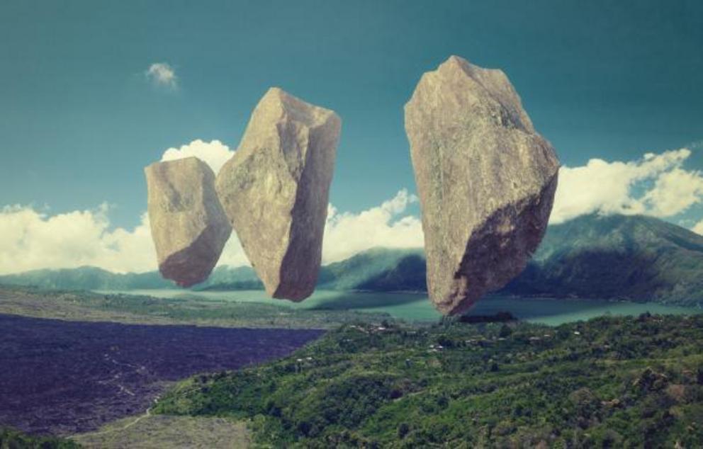 Levitating rocks.