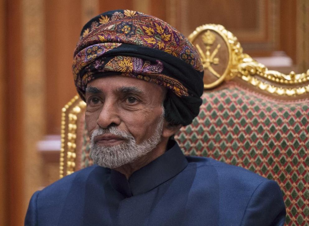 Oman’s Sultan Qaboos is pictured at his palace in Muscat on 14 January (AFP)