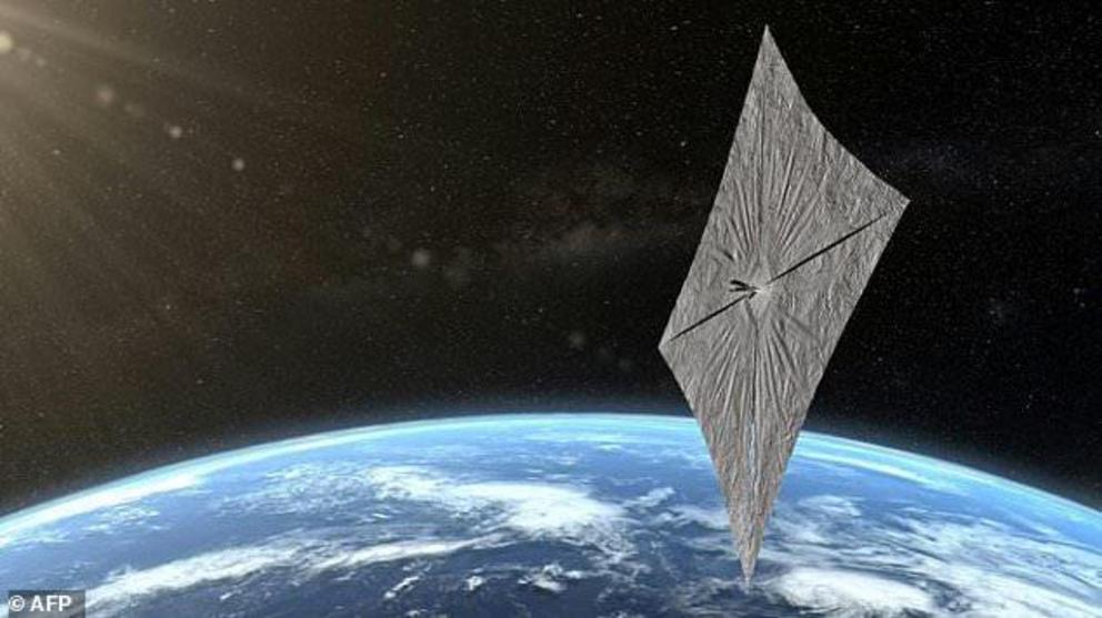 A Mylar sail measuring roughly one five-thousandth of an inch thick has successfully deployed in orbit, in what could prove to be a major step forward for low-cost spacecraft propulsion. (Artist's impression)