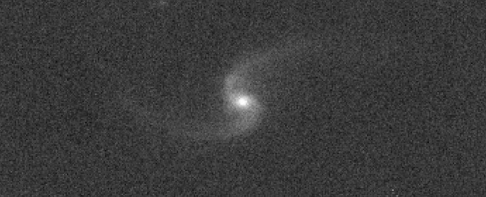 This distant galaxy is the target of our telescopes. (UCSC Transients)