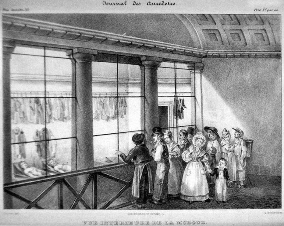 Corpse viewing at the Paris morgue